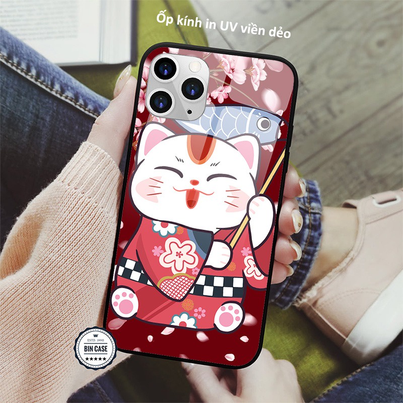 ❤Ốp lưng màu đỏ tươi mới độc lạ ❤in hình Mèo Thần Tài sành điệu iphone 13 12 11 Pro Max 6s 6 7 8 Plus X Xr Xs Max MEO043