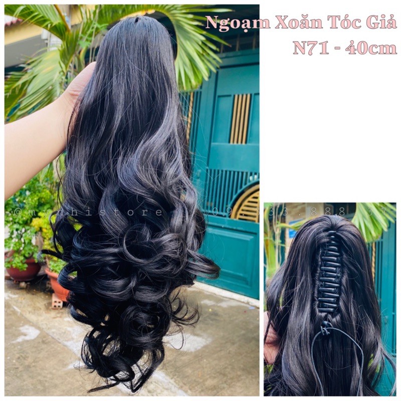 Tóc Ngoạm Giả Xoăn Lửng N71-40cm