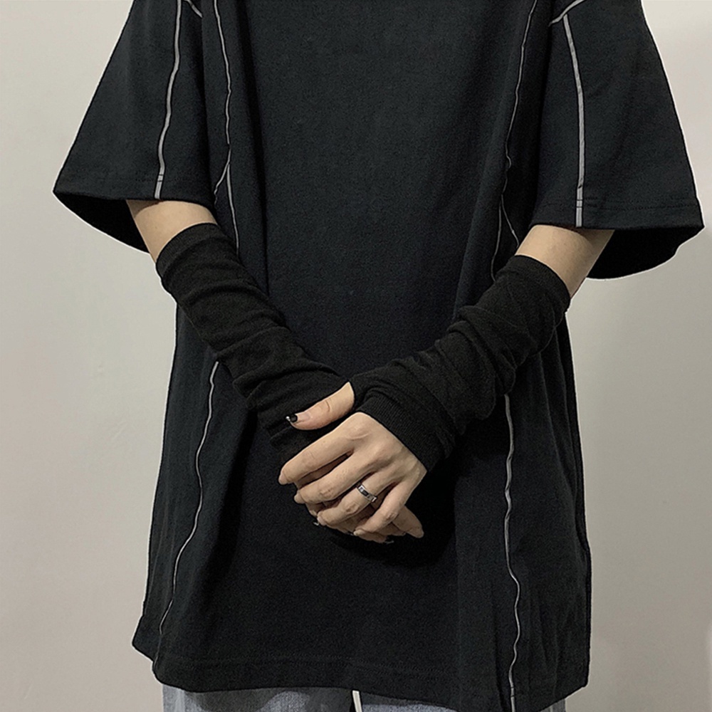 Găng tay hở ngón dệt kim giữ ấm thời trang mùa đông cho nữ