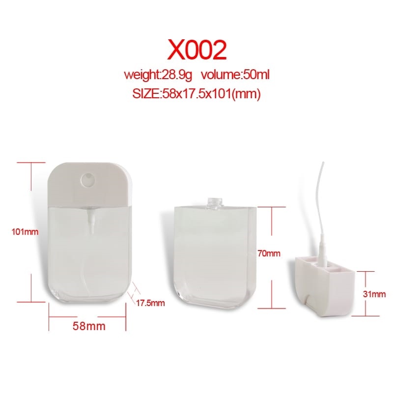 Chai Xịt Khử Trùng Tay 50ML Có Thẻ Có Thể Nạp Lại Kèm Móc Khóa Tiện Dụng