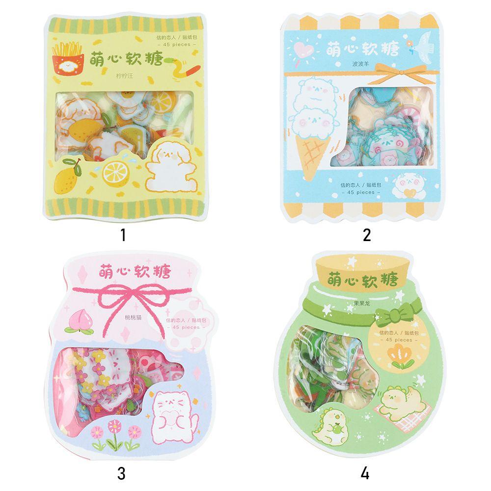 PISTA Sticker Dán Trang Trí Nhật Ký Hình Động Vật Dễ Thương