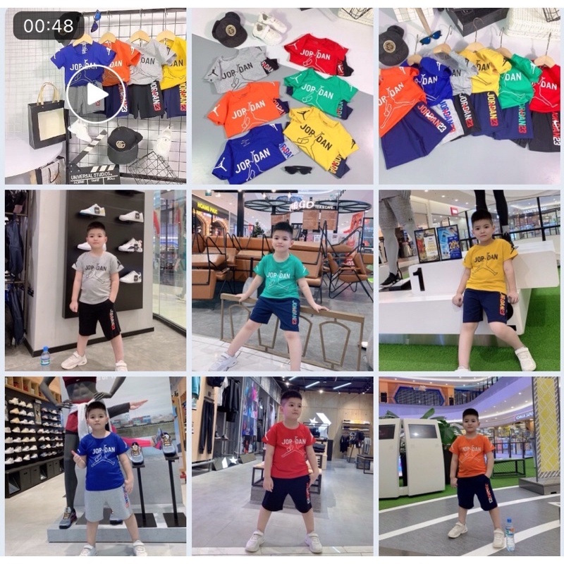 SIZE 25-35kg: Bộ jor dan chất cotton chuẩn cực chất cho bé trai - BJORDAN