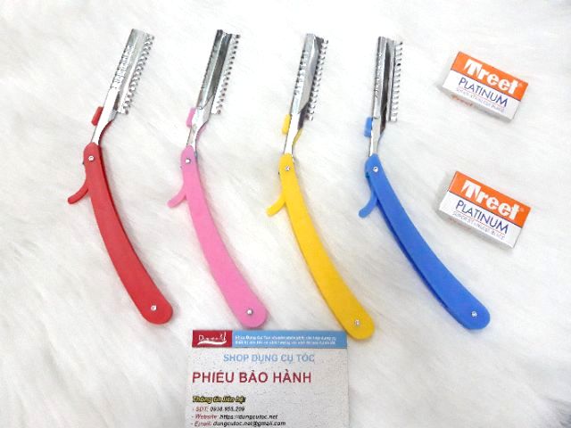 Dao tỉa tóc Barber, Dao cắt tóc bào tóc Inox (TẶNG 3 LƯỠI LAM Treet siêu bén)