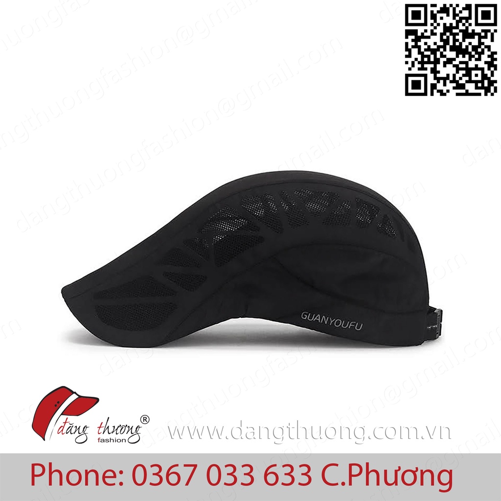 Mũ nón bere vải dù phối lưới nam thoáng mát mùa hè nhiều màu đen xanh xám