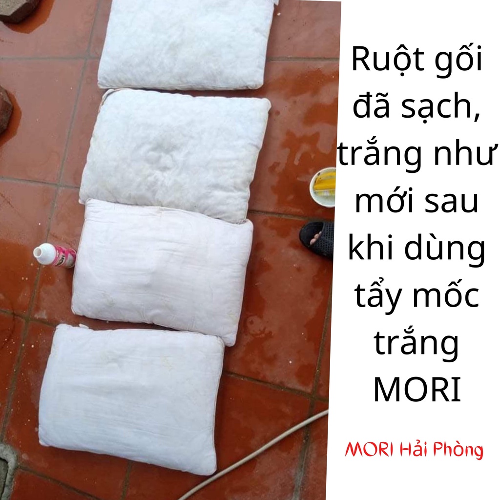 Tẩy quần áo trắng MORI, tẩy trắng quần áo mốc, ố vàng hiệu quả 500ml