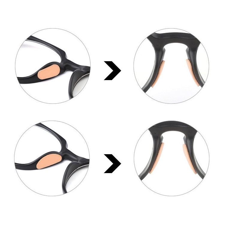 Set 4 cặp đệm đỡ mũi bằng mút xốp mỏng nhẹ hai màu Emilie eyewear phụ kiện thời trang