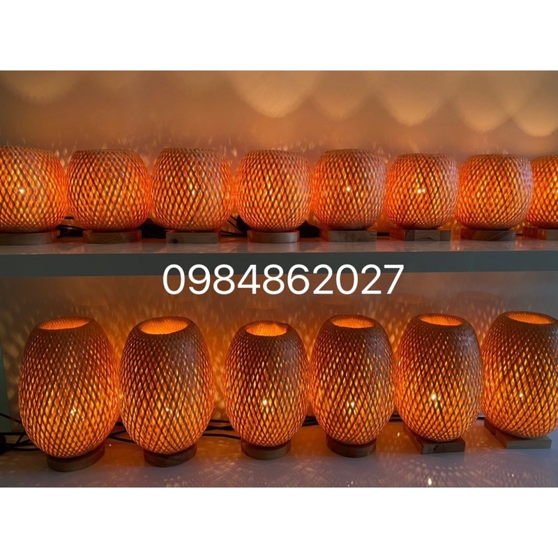 Đèn ngủ mây tre đan, Đèn để bàn, đèn trang trí