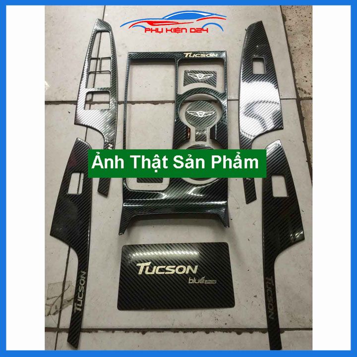 Ốp nội thất Tucson 2016-2017-2018-2019-2020 vân Cacbon bảo vệ chống trầy xước và làm đẹp xe