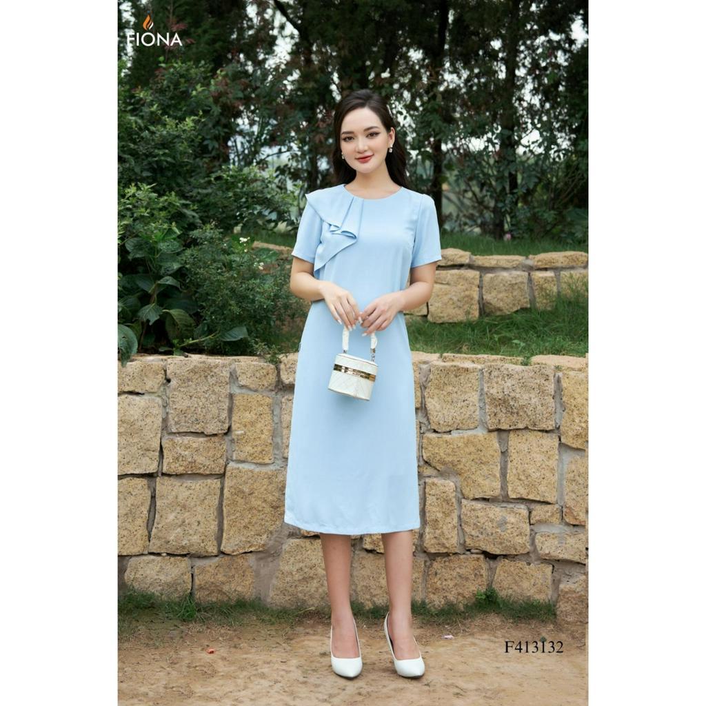 Đầm thiết kế cao cấp FIONA váy công sở nữ dáng suông trẻ trung tay ngắn cổ bèo F413132