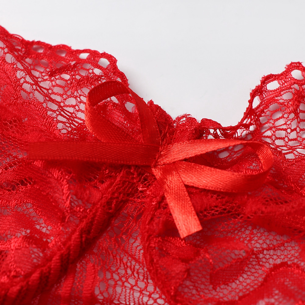 Đồ ngủ bodysuit 2 dây cổ chữ V phối ren gợi cảm cho nữ