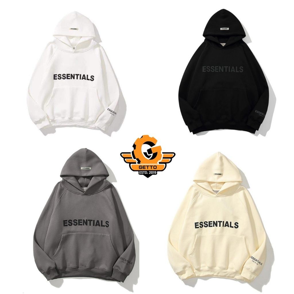 Áo nỉ hoodie Essentials In cao su nổi Getto shop , áo nỉ bông unisex nam nữ | BigBuy360 - bigbuy360.vn