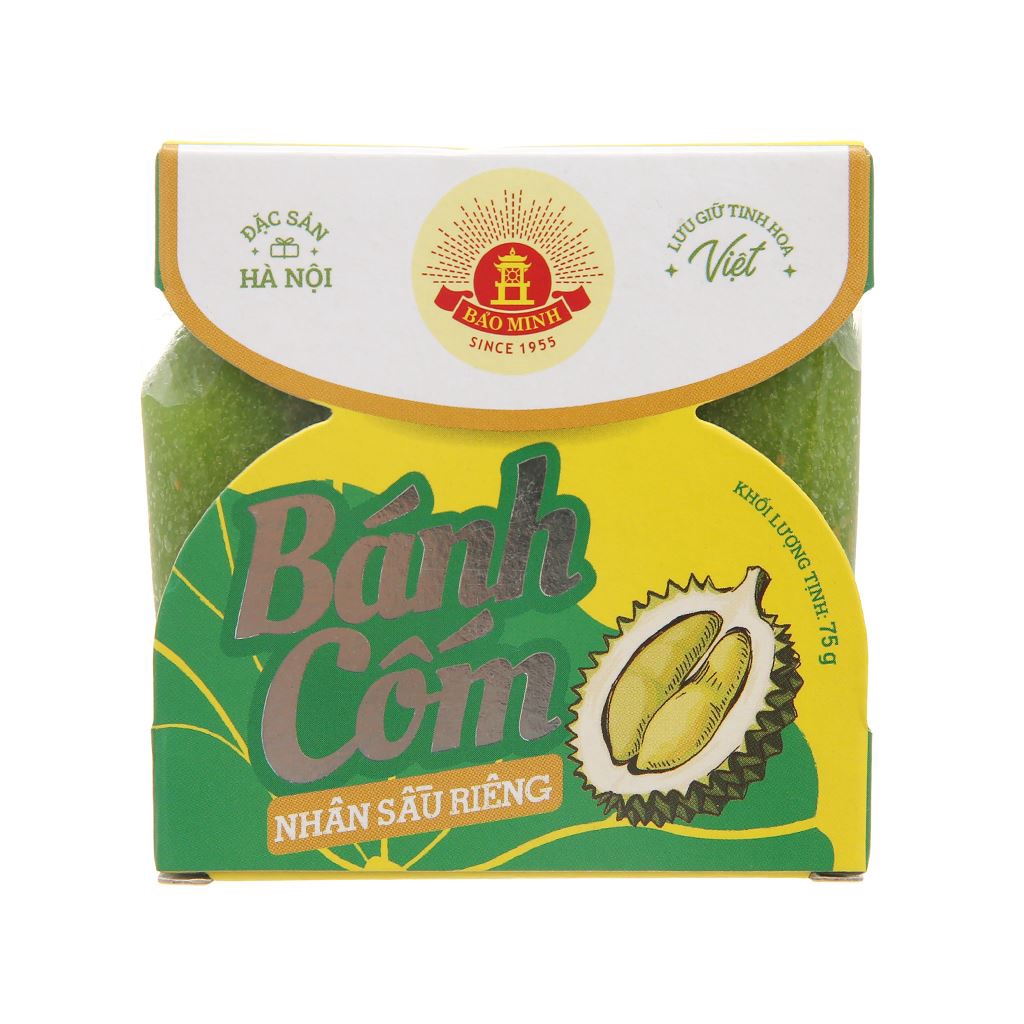 Bánh cốm nhân đậu xanh sầu riêng hộp 75gr