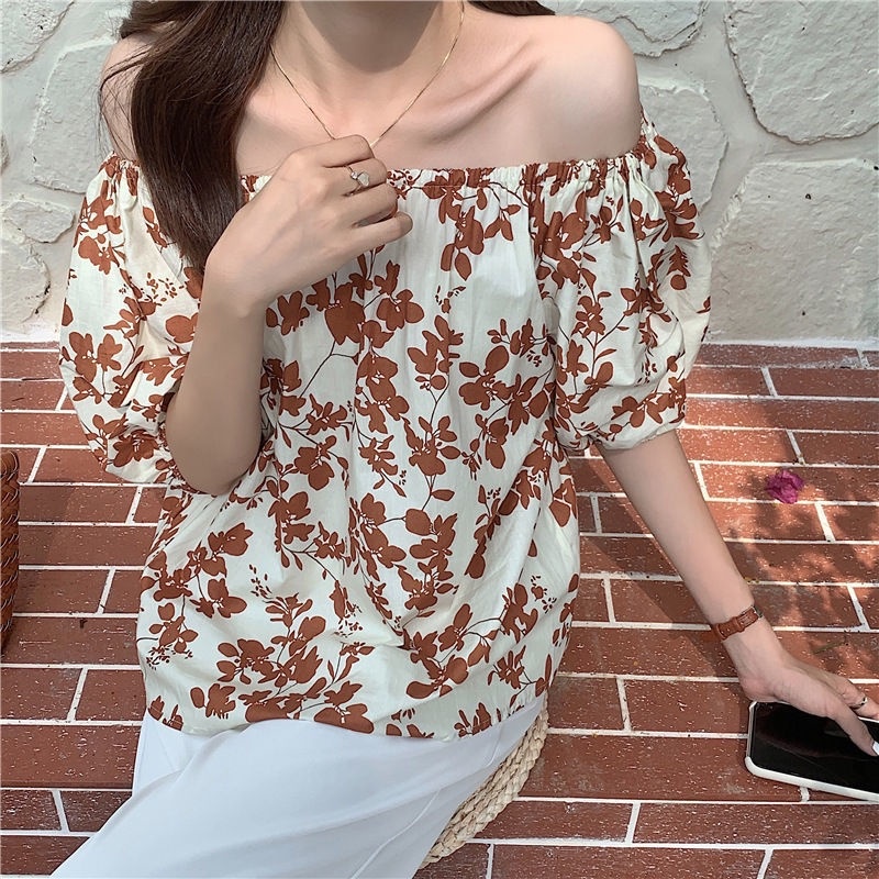 Áo Trễ Vai In Hoa Thời Trang Mùa Hè Phong Cách Phương Tây Cho Nữ