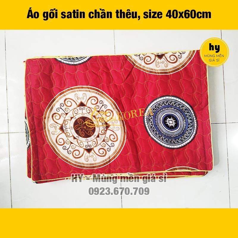 [20 MẪU] Áo gối 40x60cm chần thêu, có khóa kéo - ẢNH THẬT 100% | Mùng mền giá sỉ Hy