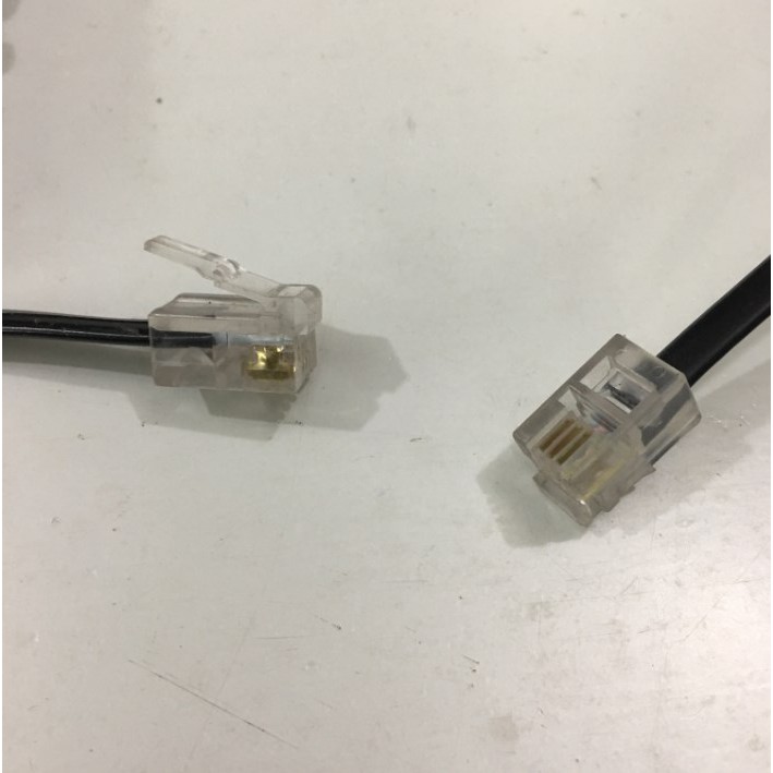 Dây Cáp điện thoại bàn RJ9 dây xoắn Black Length 2.7