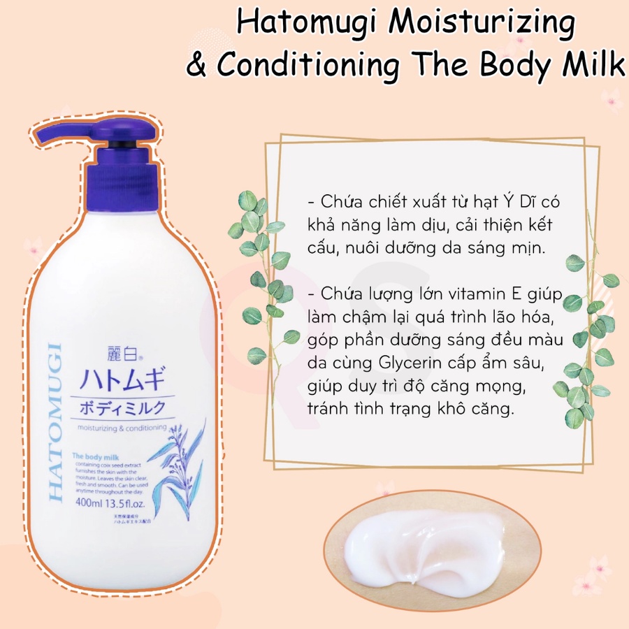 Sữa dưỡng thể chống nắng Hatomugi KUMANO UV Milky Gel SPF31 PA Chiết xuất hạt ý dĩ - Konni39