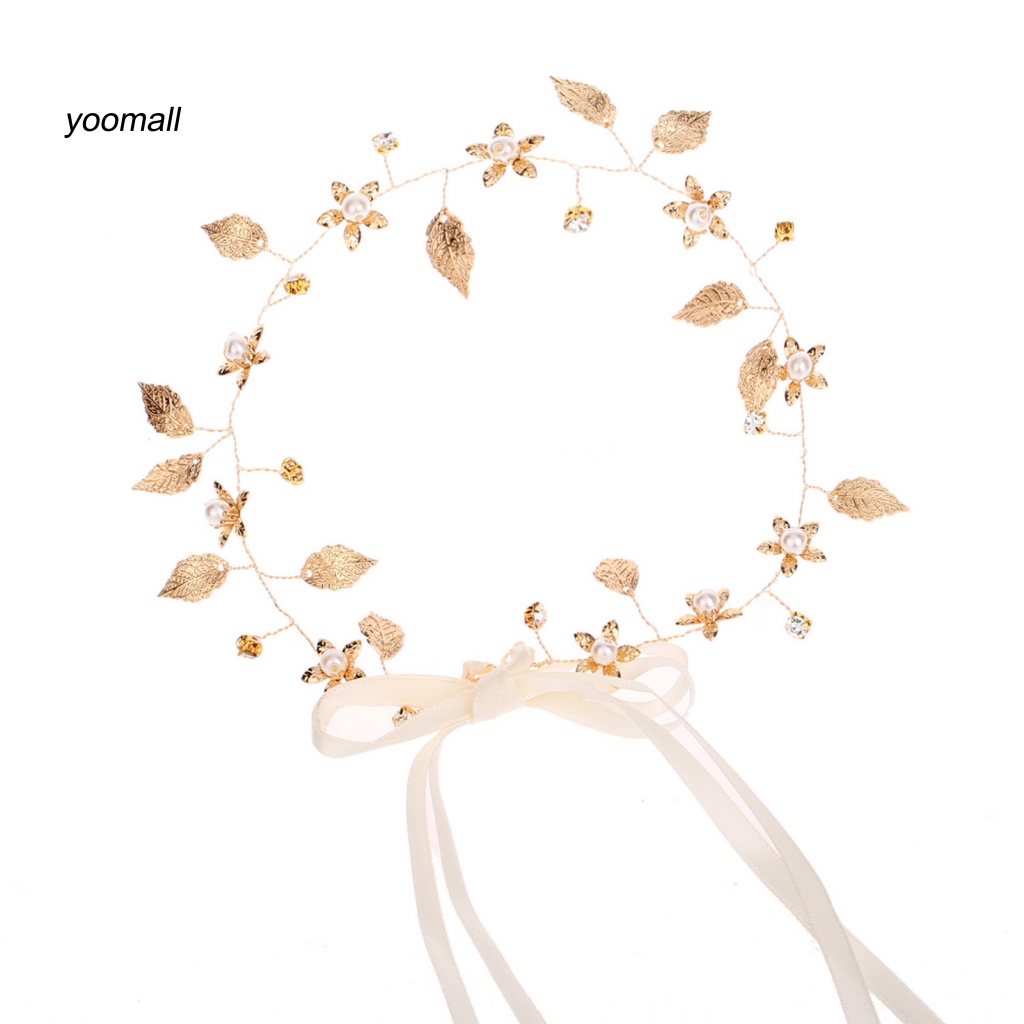 / Yo / Vòng Hoa Lá Baroque Có Độ Bóng Cao Cho Cô Dâu Trong Tiệc Cưới