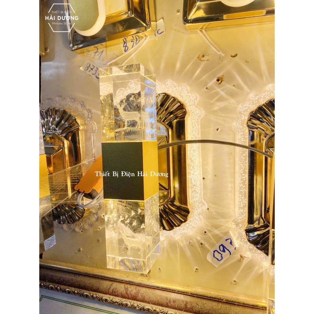 Đèn Led Thủy Tinh Gắn Tường 2 Đầu Kiểu Dáng Hiện Đại Hình Chú Nai 87541  24w Ánh Sáng Vàng - Bảo Hành 12 Tháng