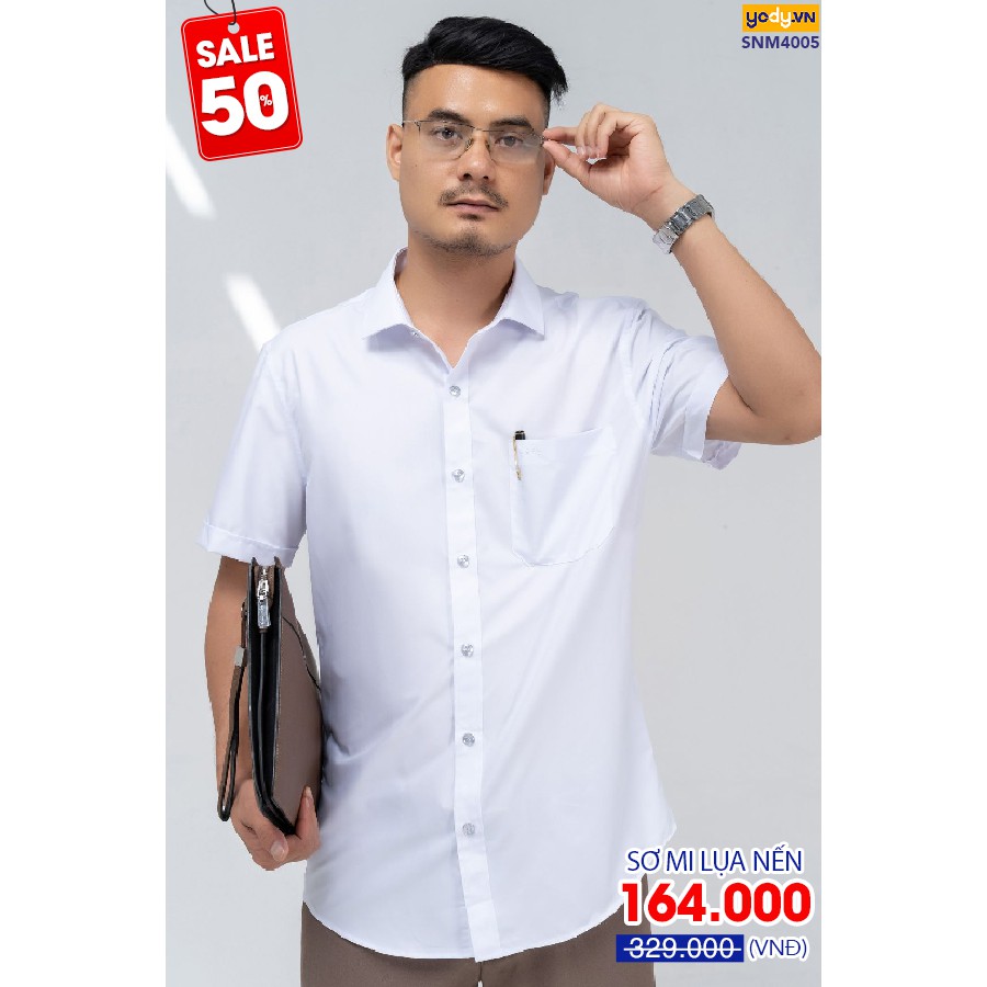 Sơ mi nến cộc tay nam slim có túi thương hiệu thời trang chính hãng YODY - SNM4005 | BigBuy360 - bigbuy360.vn