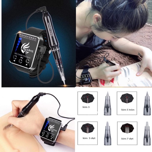 Máy phun xăm điêu khắc sợi Kĩ thuật số cao cấp
