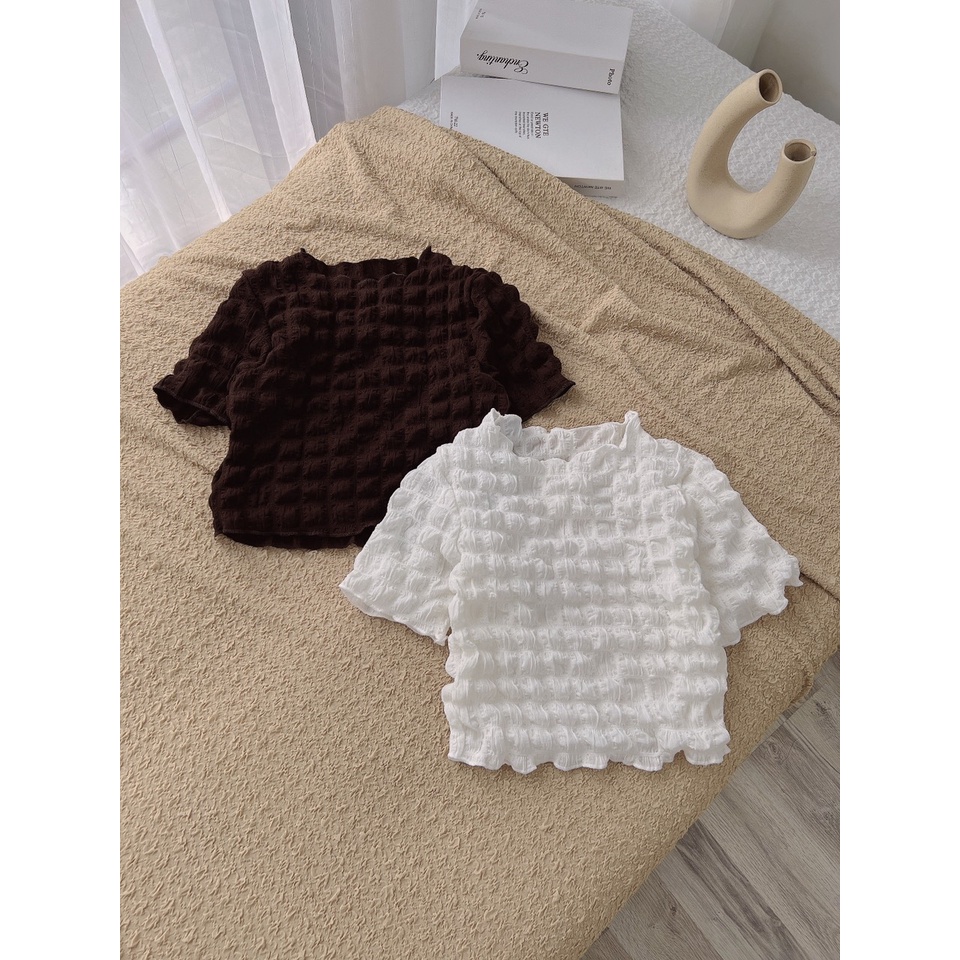 Áo croptop xốp baby 2màu   KÈM ẢNH THẬT