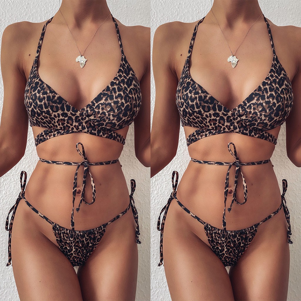 Bikini họa tiết đốm da báo thời trang quyến rũ cho nữ