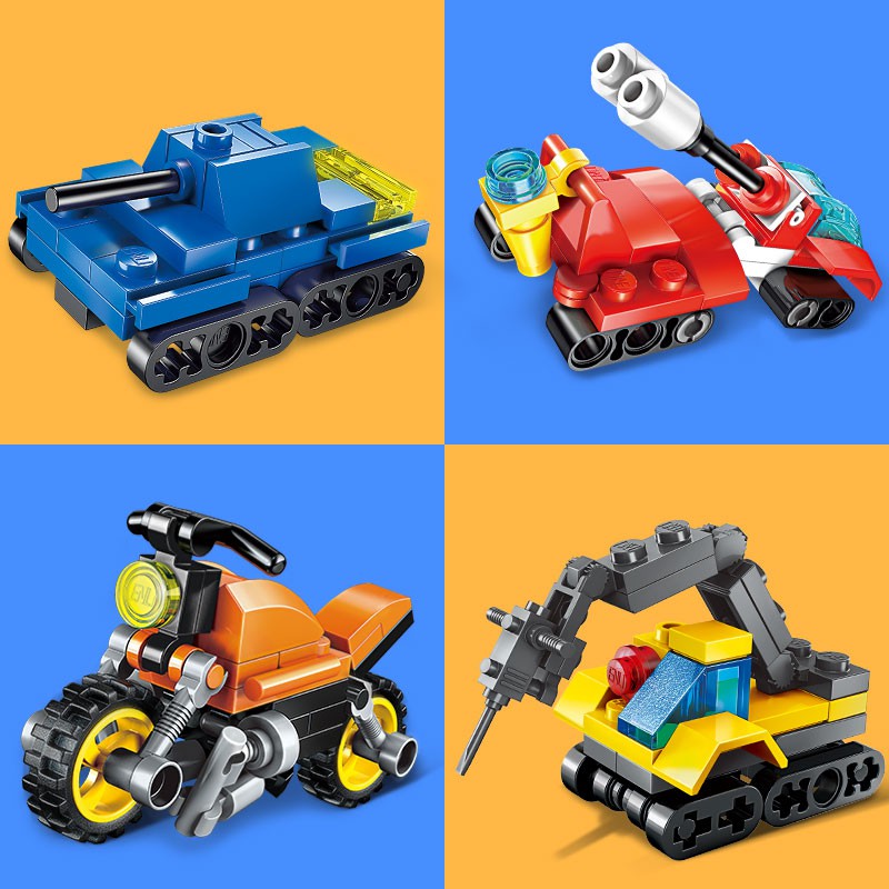 Lego Xe Công Trình Mini - Mô Hình Lắp Ráp Giá Rẻ Kích Thích Trí Sáng Tạo Cho Bé [ 15-30 mảnh] Molangshop