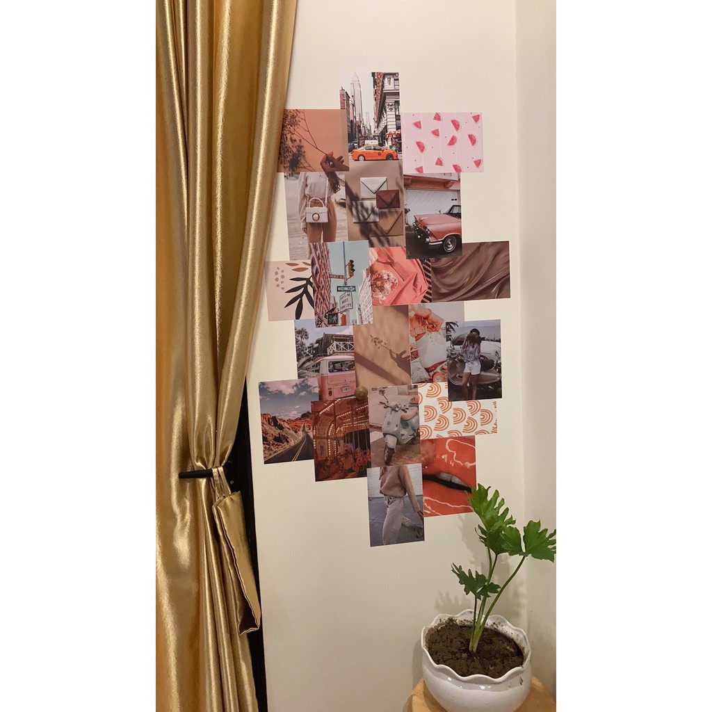 Postcard vintage dán tường sticker cute decor decal theme Cam Đào Peach mẫu 5 1305