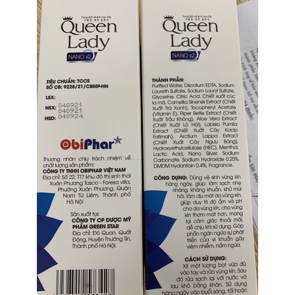 Queen lady - 2 lần nano bạc và trầu không 🦋🦋🦋