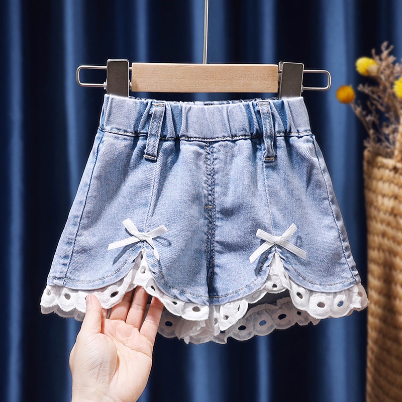 Quần Short Denim Phong Cách Mới 2022 Cho Bé Gái