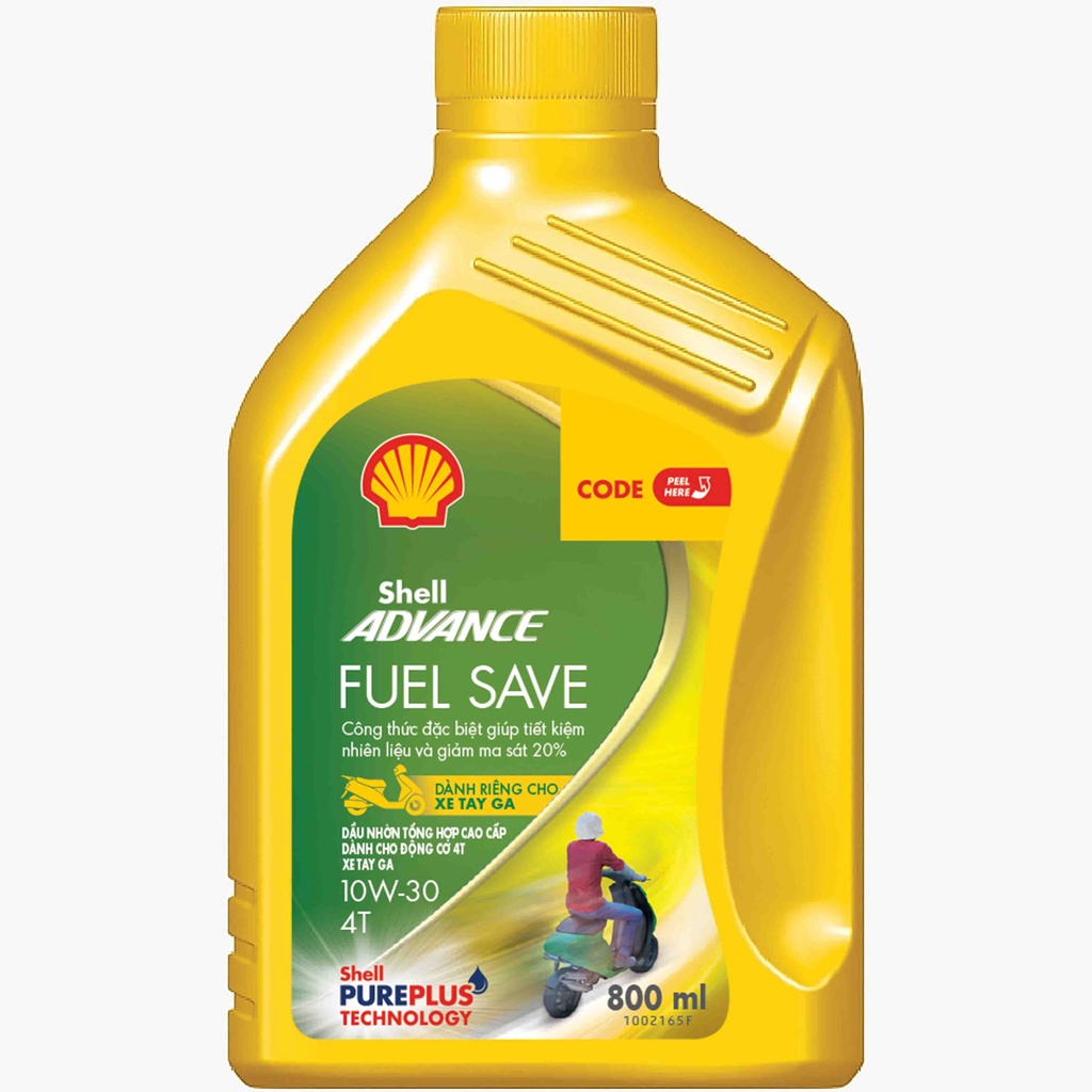 Dầu nhớt 4T Shell Advance FUEL SAVE Scooter tiết kiệm xăng 10W30 SN 0.8L