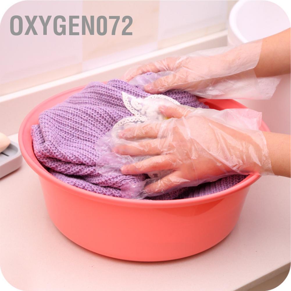 Bộ 50 cái găng tay PE trong suốt dùng 1 lần cho chuẩn bị thức ăn nhà hàng y tế và làm tóc