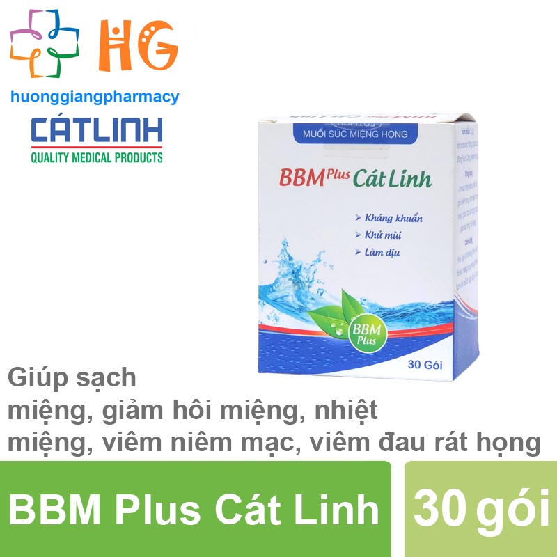BBM plus Cát Linh nước muối pha súc họng Làm sạch miệng khử mùi giảm viêm họng viêm niêm mạc giảm đau rát họng hôi miệng