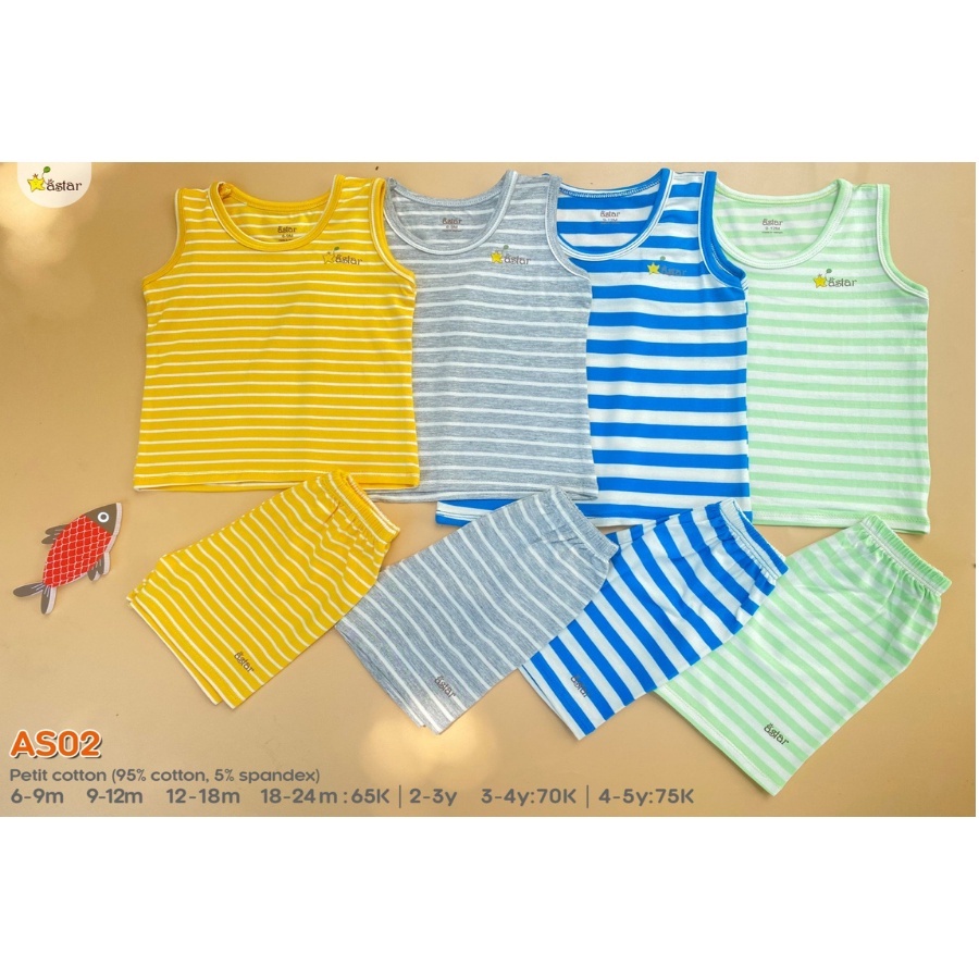 Bộ ba lỗ Astar PETIT COTTON cho bé 5-12kg