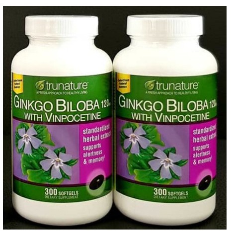 Mẫu mới 340 viên Ginkgo Biloba Trunature 120mg của Mỹ