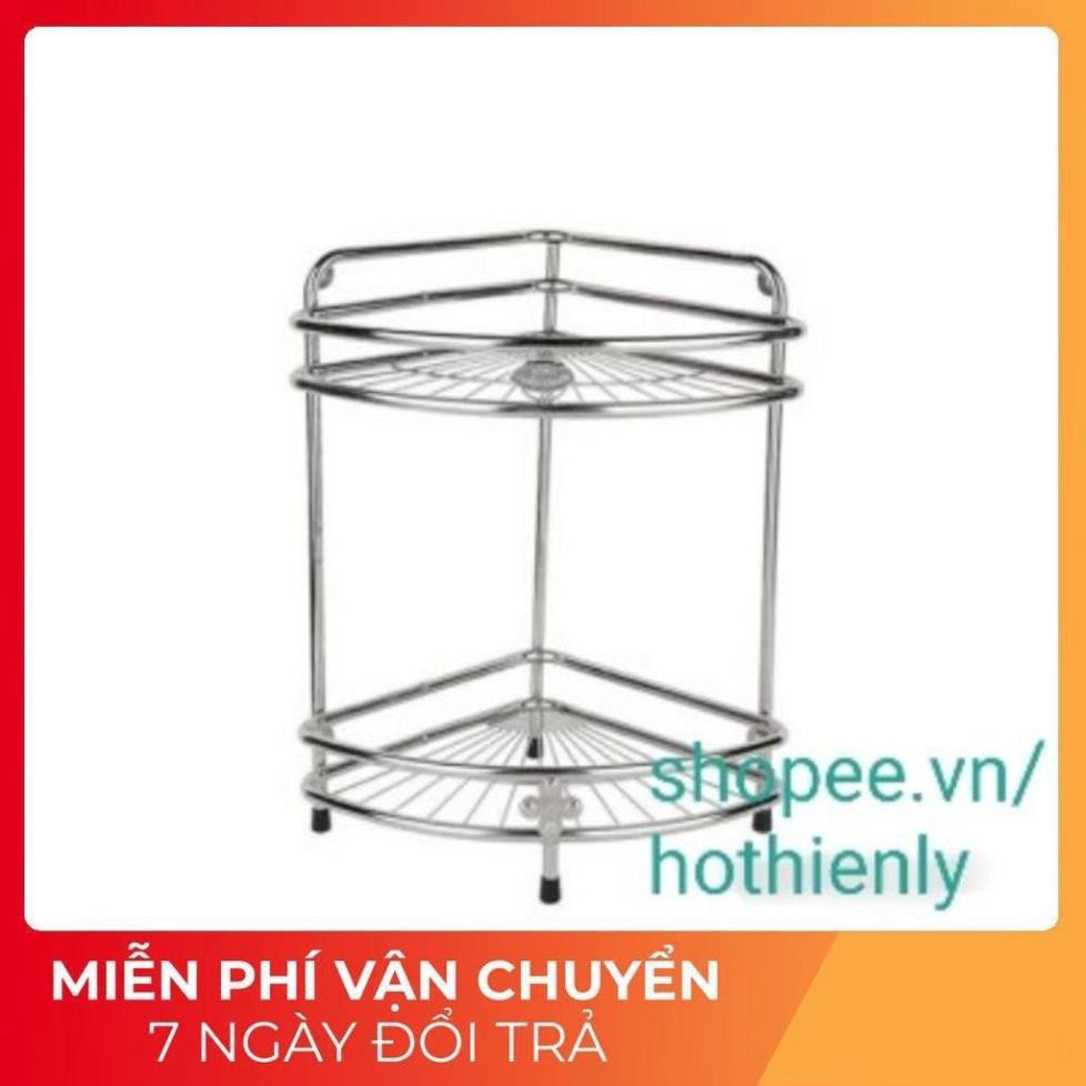 HÀNG CAO CẤP} Kệ góc inox 2 tầng