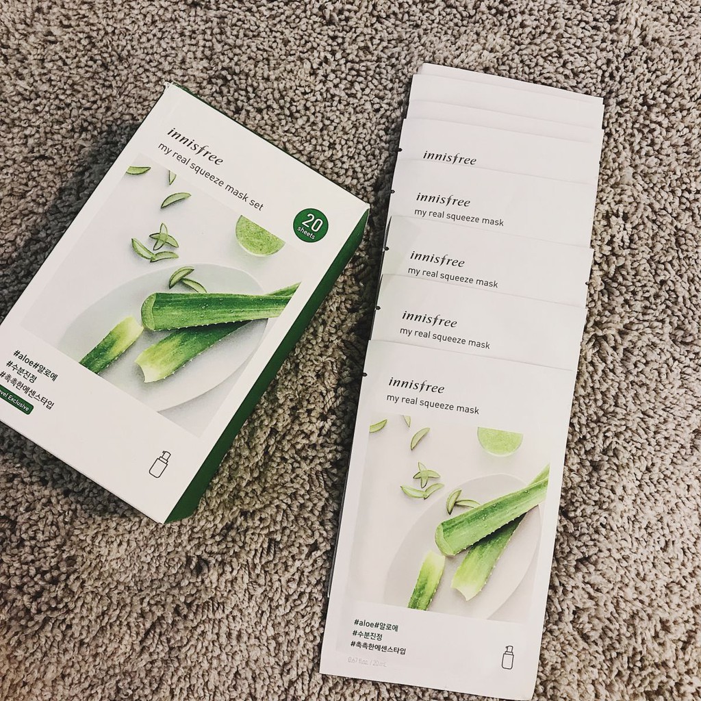 Mặt nạ Innisfree My Real Squeeze Mask EX Aloe lô hội | Shopee Việt Nam