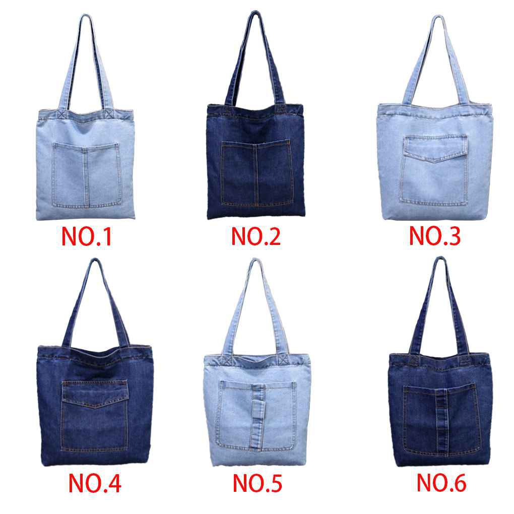 Túi tote denim ngăn rộng cho nữ