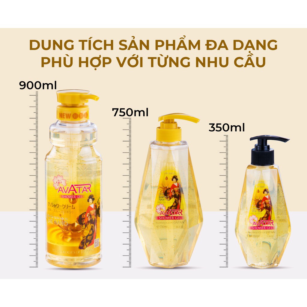 Sữa Tắm Vàng 24k Nano Avatar Công nghệ Nano cao cấp Nhật Bản 350ml