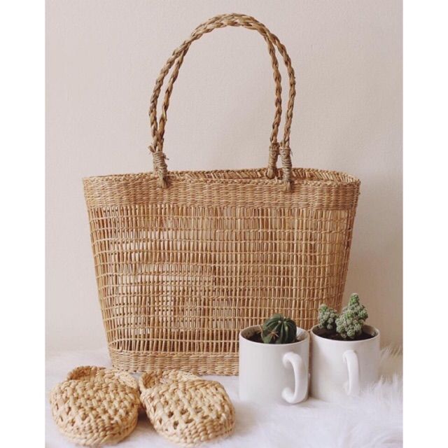 Túi cói đan thưa