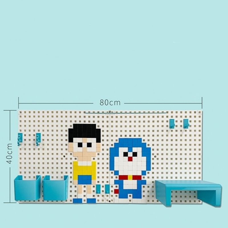 Bảng pegboard trang trí góc học tập cho bé chủ đề Doremon