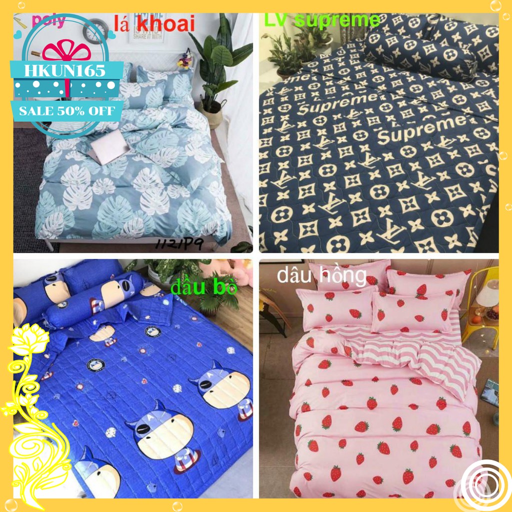 rẻ vô địch Bộ ga gối 1m5 cotton poly BGG02031