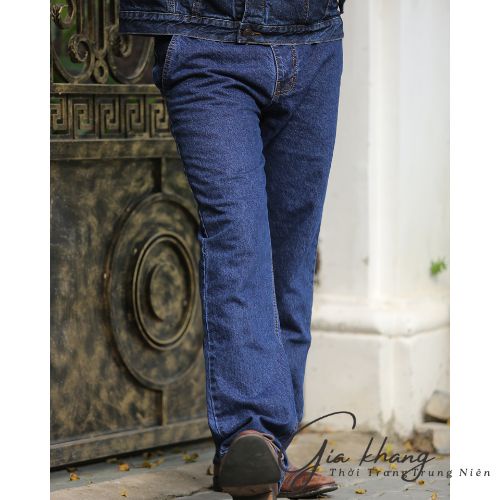 Quần jeans ống suông trung niên , mẫu túi chéo rất đẹp, chất vải cotton cao cấp loại 1, hình chup thật