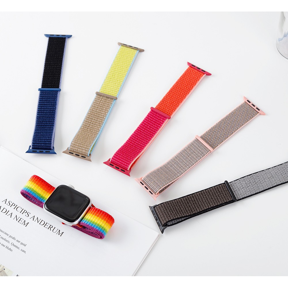 Dây Đeo Sợi Nylon Cho Đồng Hồ Thông Minh Apple Watch 6 / 5 / 4 / 3 / 2 / 1