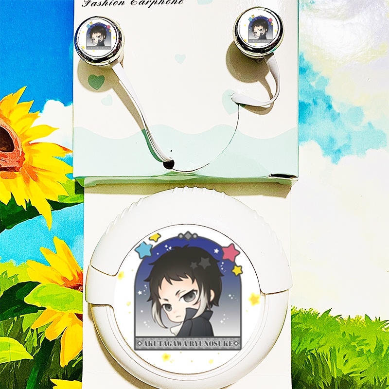 Tai nghe hộp tròn in hình anime chibi BUNGOU STRAY DOGS xinh xắn tiện lợi