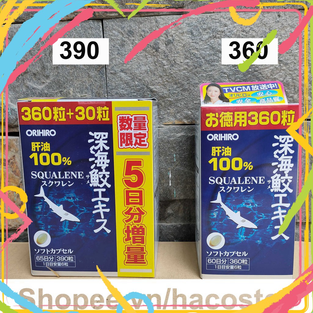 EW15 BGF Viên uống Orihiro Shark Squalene 360viên chiết xuất dầu gan cá mập sụn vi cá mập Japan 21