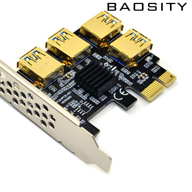 [BAOSITY]  1 to 4 PCI Riser Card PCI-E 1X to External 4 PCI-e Multiplier Adapter