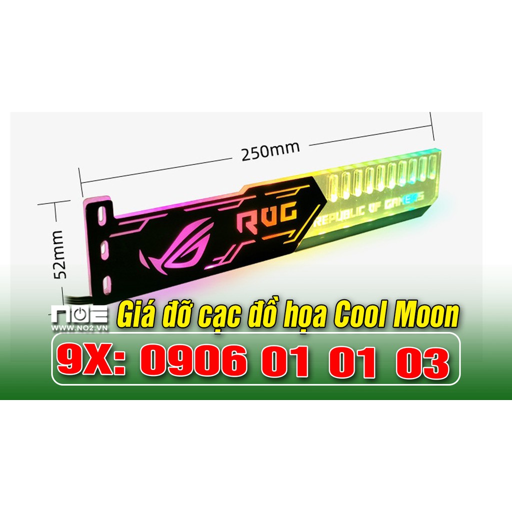 Led trang trí máy tính, GIÁ ĐỠ VGA AORUS ROG COOLMOON LED RGB 25CM