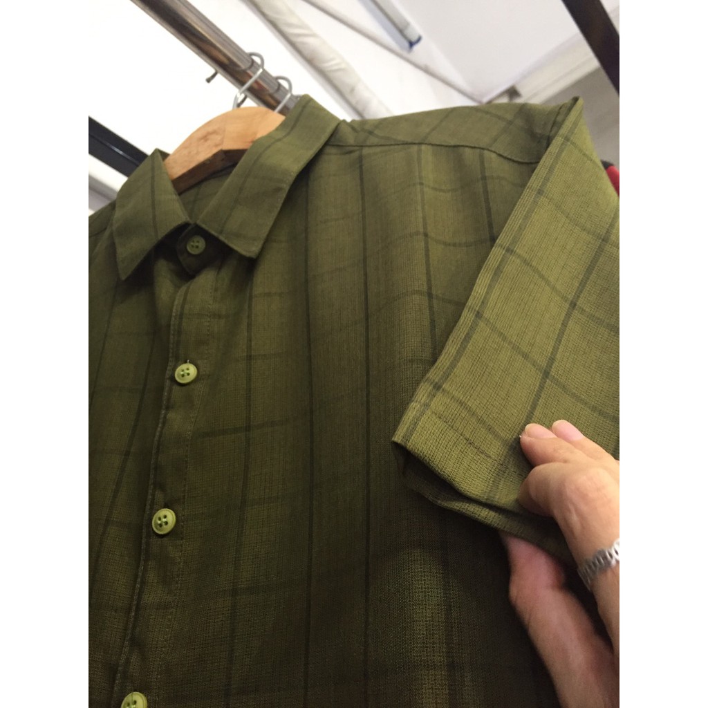 Combo Sơ Mi Váy Gia Đình Fig Tree Caro Xanh Rêu Mã 164B Hot Hit