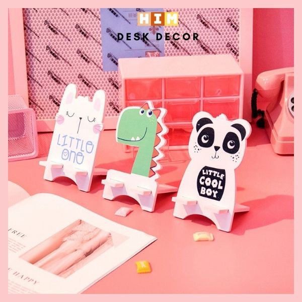 Giá đỡ điện thoại bằng gỗ, Kệ để điện thoại hình thú dễ thương để bàn tiện dụng
